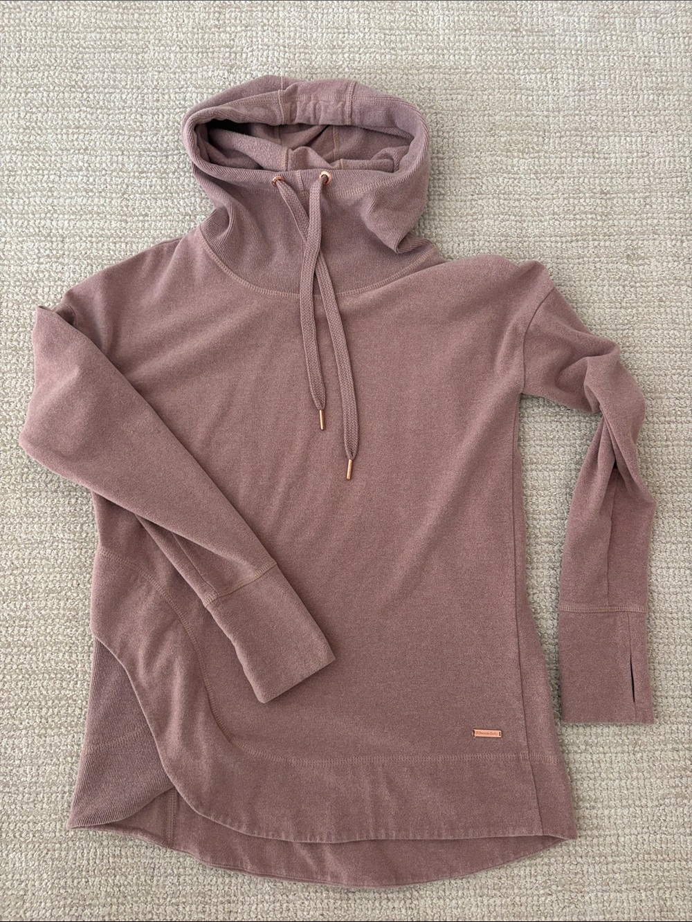 Sweaty Betty dusty mauve hooded pullover